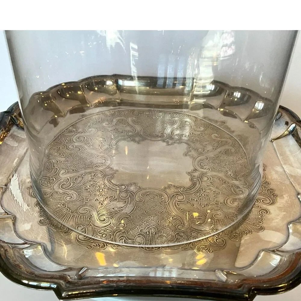 Stunning vintage glass bell jar glass cloche tall; must see